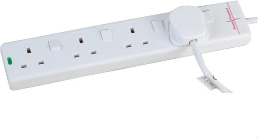 Omega Surge Protected 4 Gang Switched Extension 2mt
